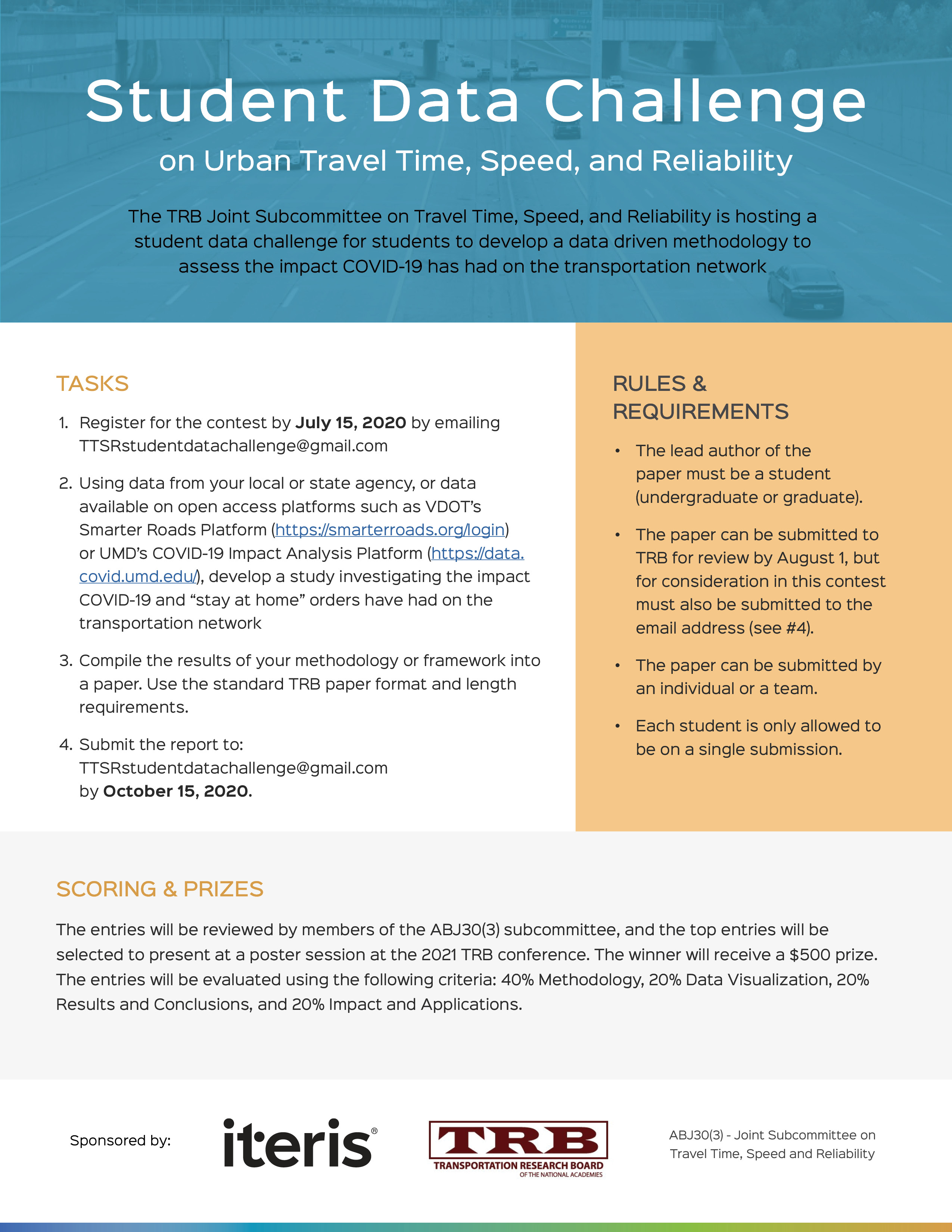 Student Data Challenge On Urban Travel Time, Speed, And Reliability