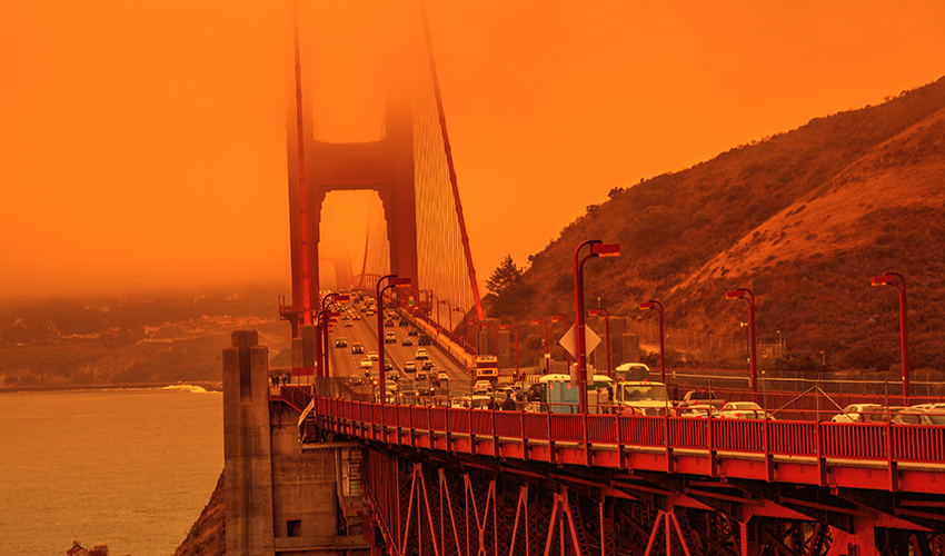 Traffic on Golden Gate bridge