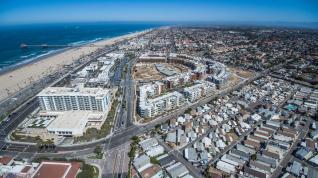 aerial view of Huntington Beach 