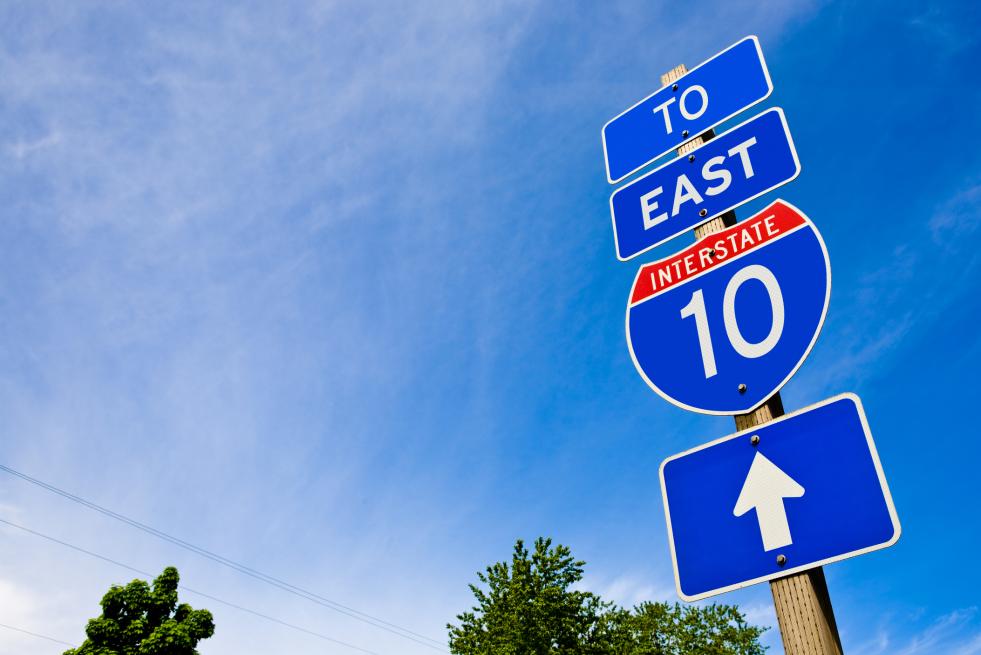 I-10 road sign