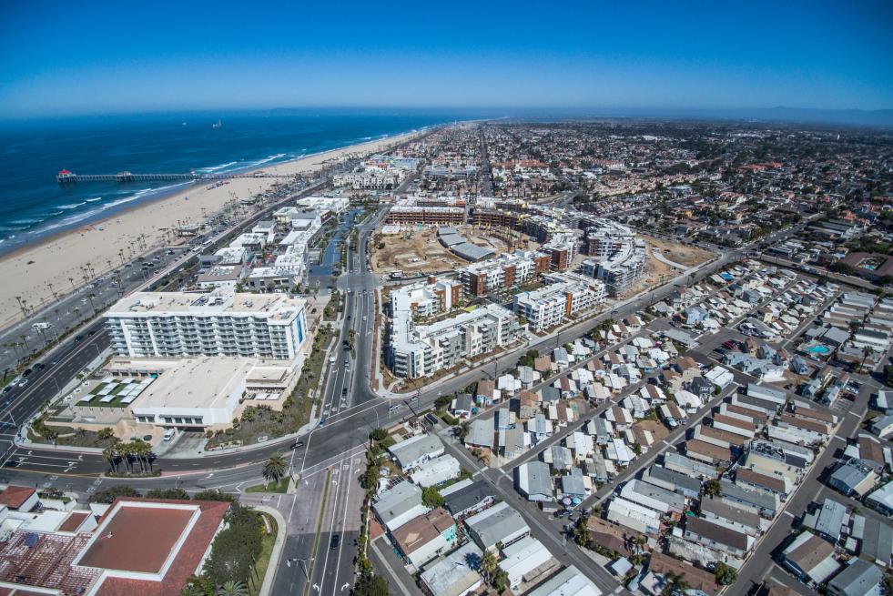 aerial view of Huntington Beach 